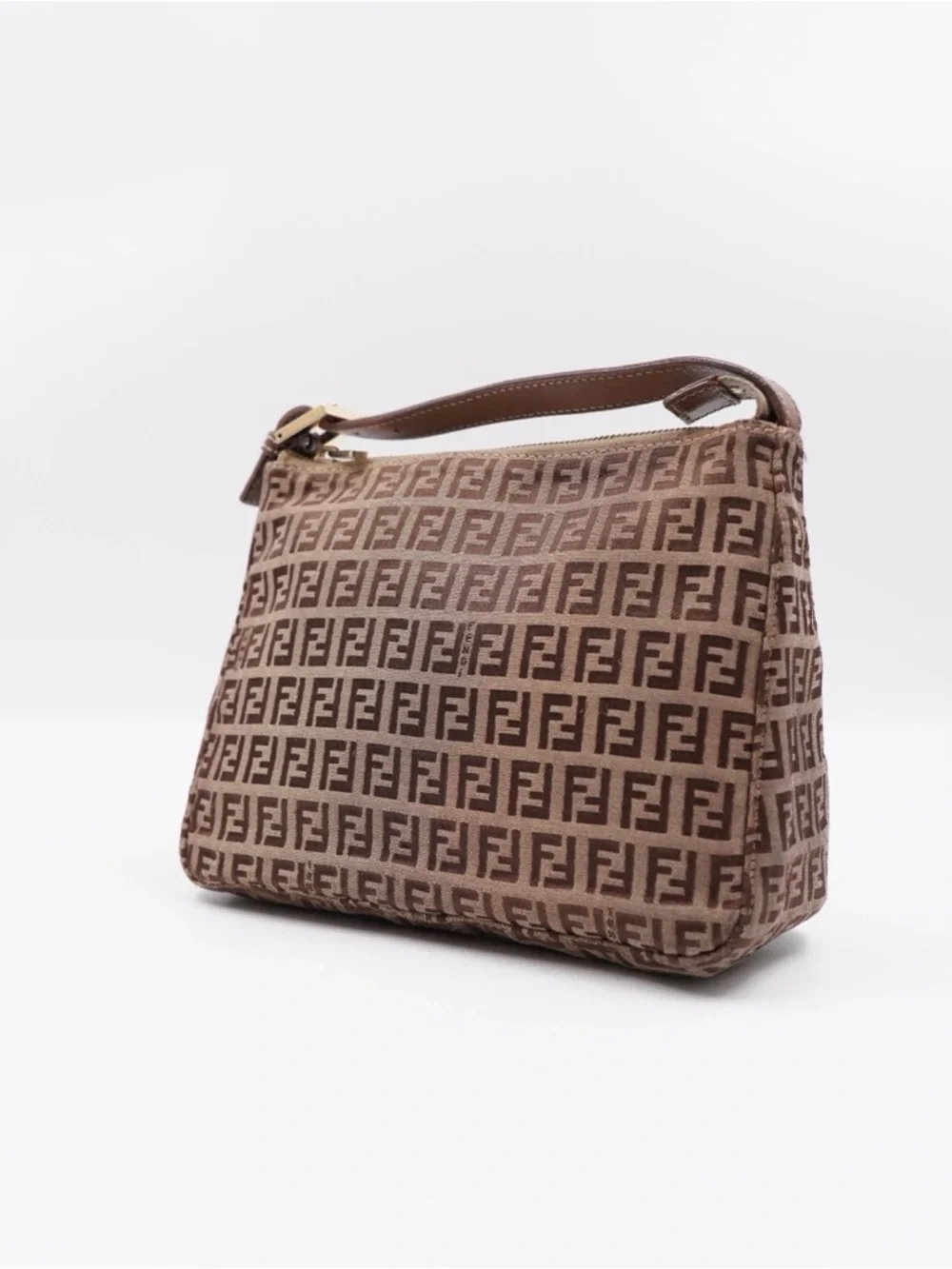 Fendi Brown and Tan Zucca Canvas Wristlet - Picture 2 of 12